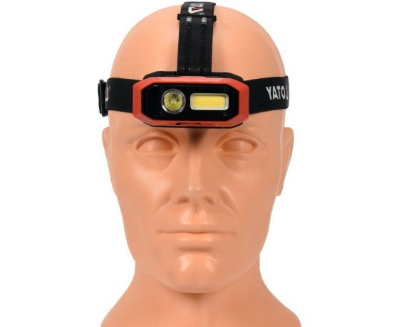 Фото 3 - Ліхтар COB-діодний на чоло YATO; живл. від Li-Ion акумулят 3,7 В 2200 мАгод, 800 Lm, з датчиком руху