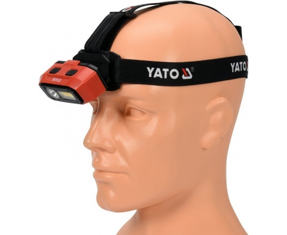 Фото 4 - Ліхтар COB-діодний на чоло YATO; живл. від Li-Ion акумулят 3,7 В 2200 мАгод, 800 Lm, з датчиком руху