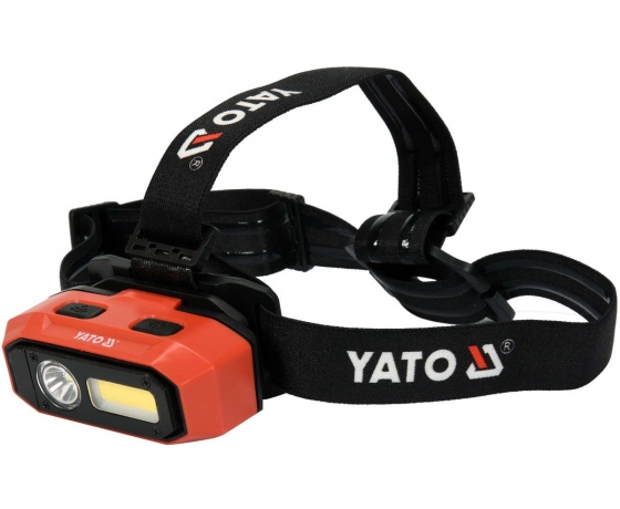 Фото 2 - Ліхтар COB-діодний на чоло YATO; живл. від Li-Ion акумулят 3,7 В 2200 мАгод, 800 Lm, з датчиком руху