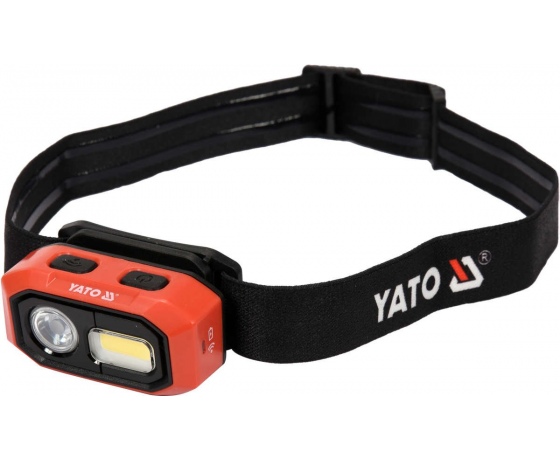 Фото 3 - Ліхтар COB-діодний на чоло YATO; живлення від акумулятора 3,7 В 1400 мАгод, 480 Lm, з датчиком руху