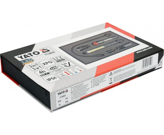 Фото 8 - Ліхтар з обладунками 3 в 1 YATO для ремонтних робіт з зарядним пристроєм, в футлярі