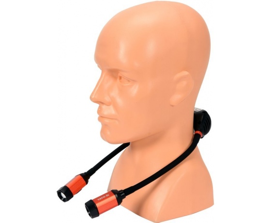 Фото 4 - Ліхтарі 2 COB-діодні нашийні YATO; живл. від Li-Ion акумулят 3,7 В 2000 мАгод, 2 по 150 Lm