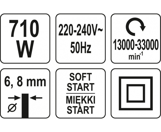 Фото 9 - Фрезер ручний по крайці ламінатів мережевий YATO: 710 Вт, цанга Ø= 6, 8 мм, хід- 20 мм, нахил- 45°