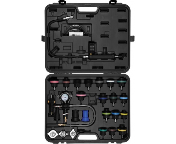 Фото 2 - Засоби для діагностики системи охолодження двигунів авто YATO, з тиском- 0,25 MPa, 28 елем.