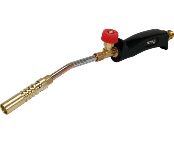 Фото 2 - Пальник газовий (пропан, бутан) YATO 4 кВт, l= 360 мм, з 3 пучковими соплами і шлангом- 1,5 м