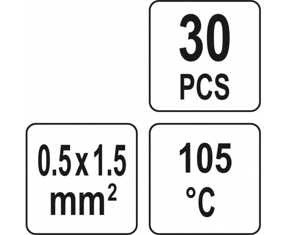 Фото 5 - Кембрики термоусадні до 105°C з оловом YATO, для провідників 0.5-1.5 мм², 30 шт.