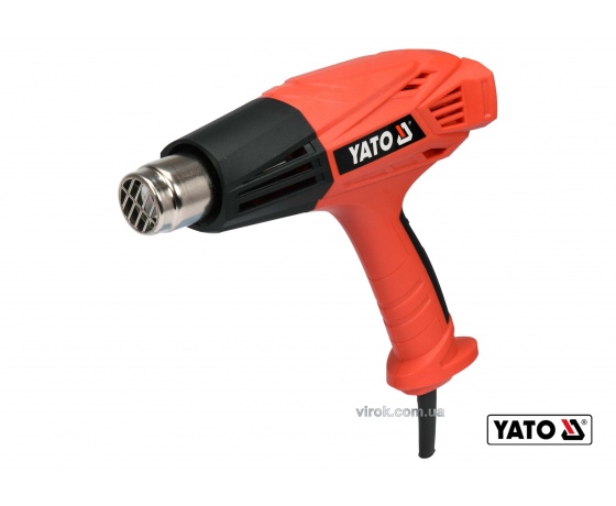 Фото 2 - Фен технічний мережевий YATO 2 кВт 450°/600° 250/500 л/хв регулятор температури + 4 насадки