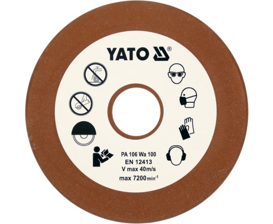 Фото 2 - Диск точильний відрізних ланцюгів YATO, Ø= 108/23, t= 3,2 мм, G 100 з кераміки для верстата YT-84990