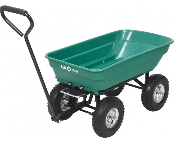 Фото 2 - Візок присадибний на 4 колесах FLO з поворотним важілем, корито- 87х 47х 20 см, ручка- 80 см, 150 кг
