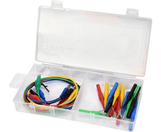 Фото 2 - Провідники електричні з наконечниками контрольні YATO до напруги 0-30 V- AC/DC, 20 елем.