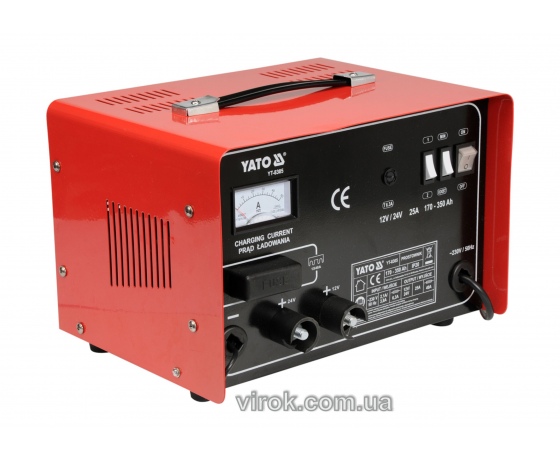 Фото 2 - Зарядний прилад для акумуляторів 12/24 В YATO 25 А 350 Агод