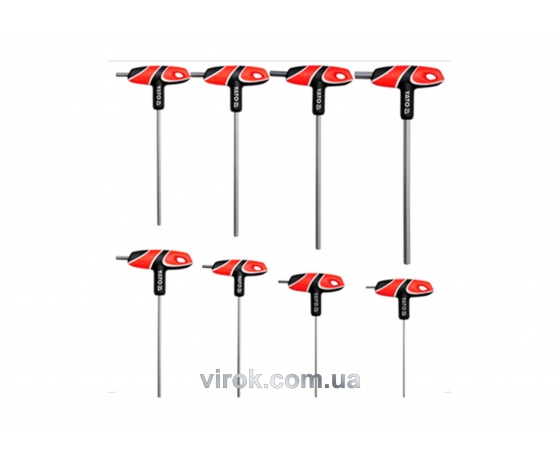 Фото 2 - Набір ключів шестигранних Т-подібних YATO М2.5-10 мм 8 шт