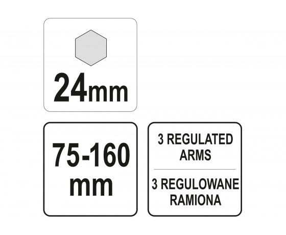 Фото 3 - Ключ 3-лапковий YATO до паливних помп 75-160 мм