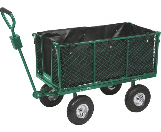 Фото 2 - Візок присадибний на 4 колесах FLO з поворотною віссю і тентом, корзина- 95х 50х 40 см, ручка- 80 см