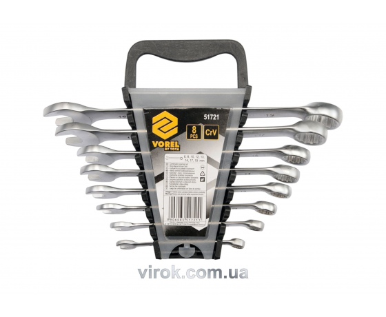 Фото 2 - Набір ключів ріжково-накидних VOREL М6-19 мм 8 шт