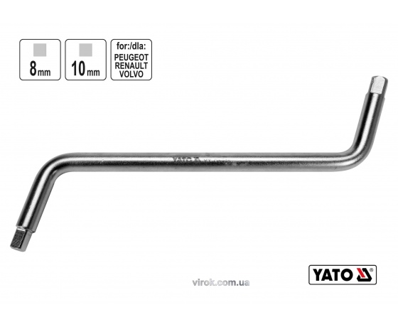 Фото 2 - Ключ двосторонній для зливної пробки YATO 8 x 10 мм