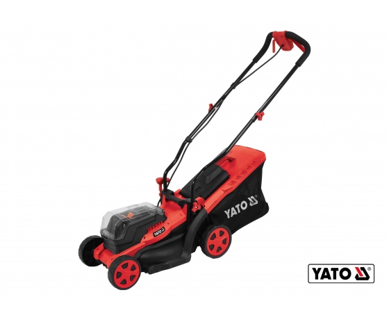 Фото 2 - Газонокосарка на 4-х колесах акумуляторна YATO 2 х Li-Ion 18 В 2 Агод 340/20-65 мм 35 л