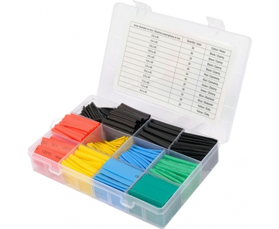 Фото 3 - Кембрики термоусадні до t=125°C YATO : різних розмірів, 530 шт