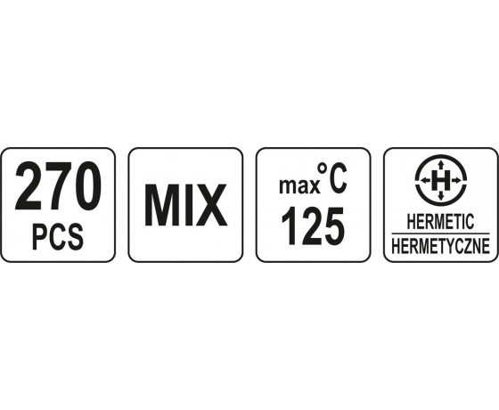 Фото 6 - Кембрики термоусадні до t=125°C з клеєм YATO : різних розмірів, 270 шт