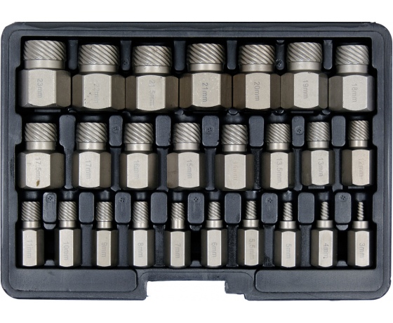 Фото 2 - Набір екстракторів для видалення зломаних гвинтів YATO: Ø= 3-23 мм, 25 шт