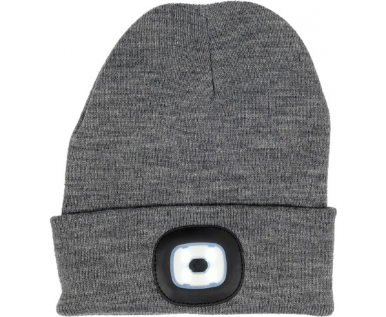 Фото 2 - Шапка зимова сіра VOREL з акумуляторним- 3,7 В ліхтарем 120 Lm