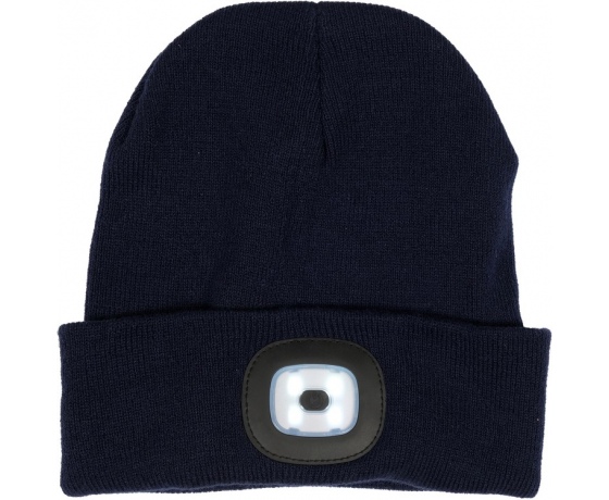 Фото 4 - Шапка зимова темно-синя VOREL з акумуляторним- 3,7 В ліхтарем 120 Lm