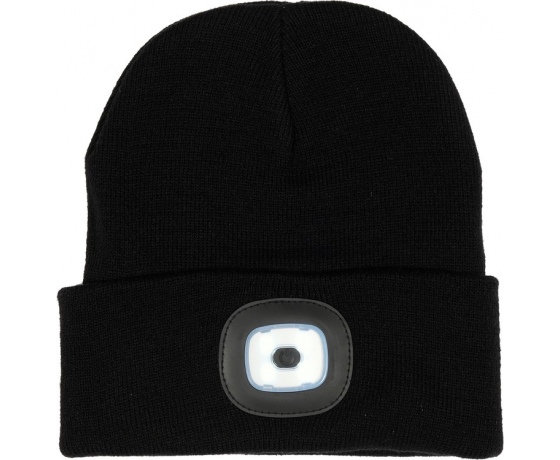 Фото 2 - Шапка зимова чорна VOREL з акумуляторним- 3,7 В ліхтарем 120 Lm