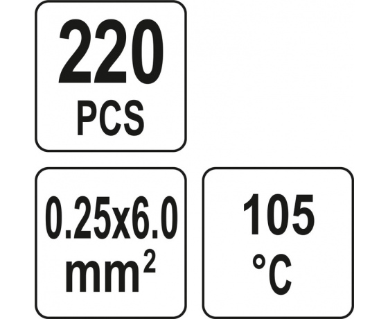 Фото 5 - Кембрики термоусадні при t≤ 105°C з припоєм YATO, для провідників 0,25- 6,0 мм², 220 шт