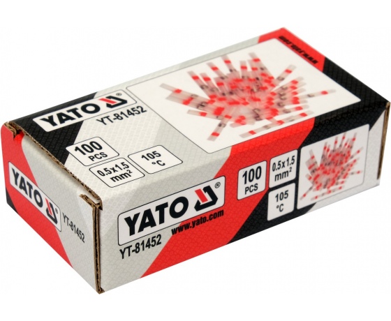 Фото 3 - Кембрики термоусадні при t≤ 105°C з припоєм YATO, прозорі, для провідників 0.5- 1,5 мм², 100 шт