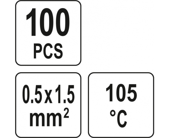 Фото 6 - Кембрики термоусадні при t≤ 105°C з припоєм YATO, прозорі, для провідників 0.5- 1,5 мм², 100 шт