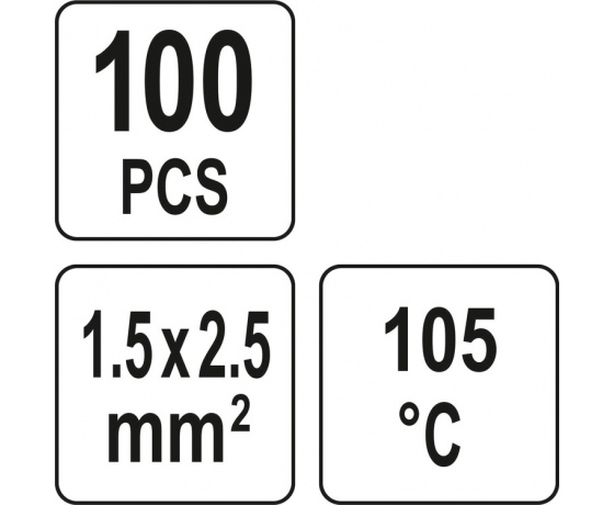 Фото 6 - Кембрики термоусадні при t≤ 105°C з припоєм YATO, прозорі, для провідників 1.5- 2,5 мм², 100 шт