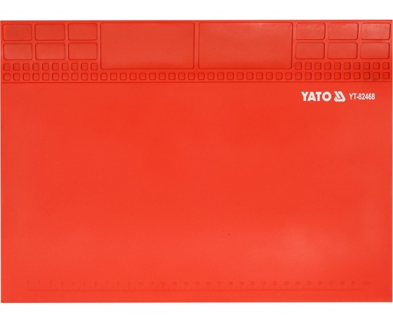 Фото 2 - Підстилка для паяння YATO з жаростійкого силікону до 500°С, 350х 250х 2 мм, магн стрічка 345х 47мм