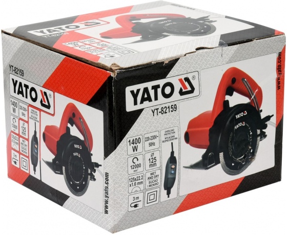 Фото 5 - Різак по гресу і каменю ел.-мереж. 230 В YATO; 1400 Вт, диск Ø= 125/25,4 мм, макс глиб різа- 38 мм