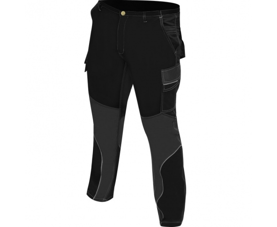 Фото 3 - Штани робочі чорні YATO, розм XL; 9 киш 64%- поліестер, 34%- бавовна, 2%-еластан, відсвічув вставки