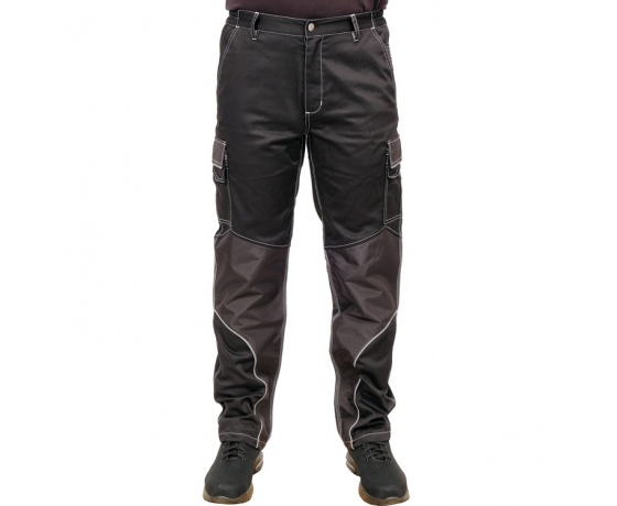 Фото 4 - Штани робочі чорні YATO, розм XXL; 9 киш 64%- поліестер, 34%- бавовна, 2%-еластан, відсвічув вставки