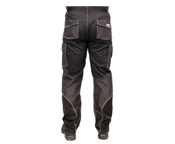 Фото 5 - Штани робочі чорні YATO, розмір S; 9 киш 64%- поліестер, 34%- бавовна, 2%-еластан, відсвічув вставки