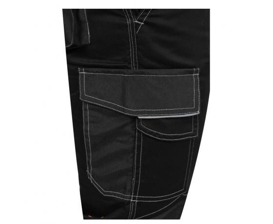 Фото 6 - Штани робочі чорні YATO, розмір S; 9 киш 64%- поліестер, 34%- бавовна, 2%-еластан, відсвічув вставки