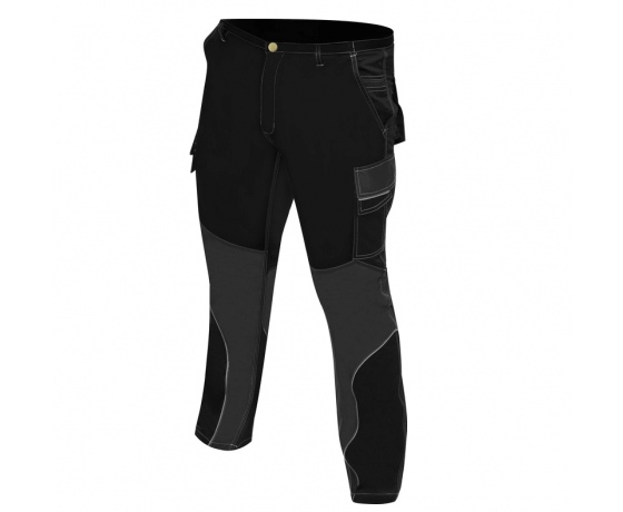 Фото 2 - Штани робочі чорні YATO, розмір S; 9 киш 64%- поліестер, 34%- бавовна, 2%-еластан, відсвічув вставки