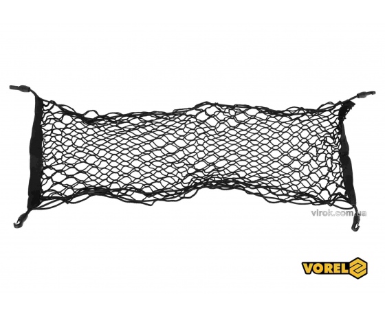 Фото 2 - Сітка-органайзер до багажника авто поліпропіленова VOREL з 4 гаками 90 х 30 см