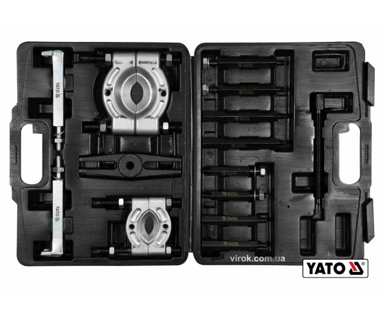 Фото 2 - Знімач універсальний і два розділювачі YATO 35-130 мм до Ø60/75 мм 14 шт + кейс