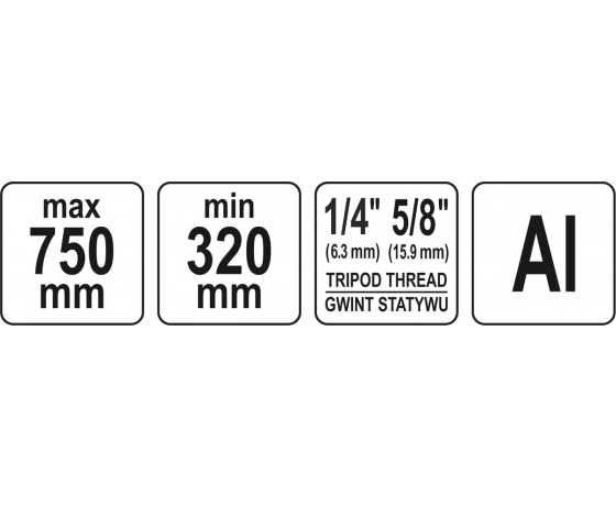 Фото 6 - Штатив тринога YATO телескоп (3 секціі) . кріплення 5/8