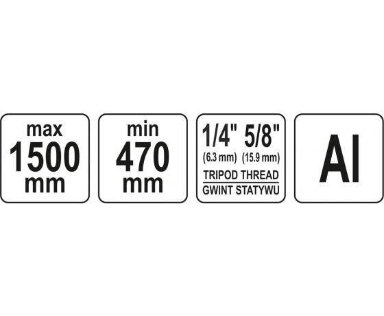 Фото 6 - Штатив тринога YATO телескоп (3 секціі) . кріплення 5/8