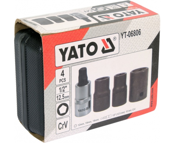 Фото 5 - Головки 5-гранні для гальмівних супортів авто YATO: квадр-1/2