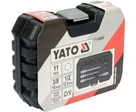 Фото 5 - Насадки 6-гранні для гальмівних супортів авто YATO: квадр- 3/8