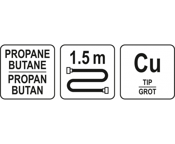 Фото 5 - Паяльник газовий для покрівельних робіт YATO з нагрівальним наконечником і шлангом- 1,5 м