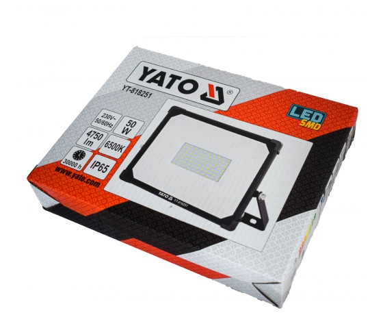Фото 3 - Прожектор переносний з SMD-діодним випромінювачем YATO : 50 Вт, 230 В, 4750 лм, 75 діодів