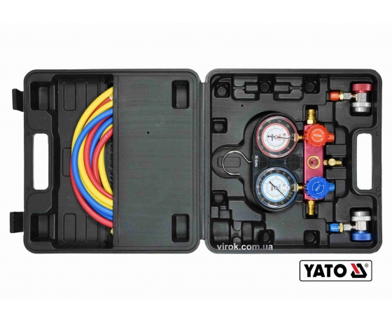 Фото 2 - Набір для обслуговування кондиціонерів авто YATO для групи R-134A 6 шт