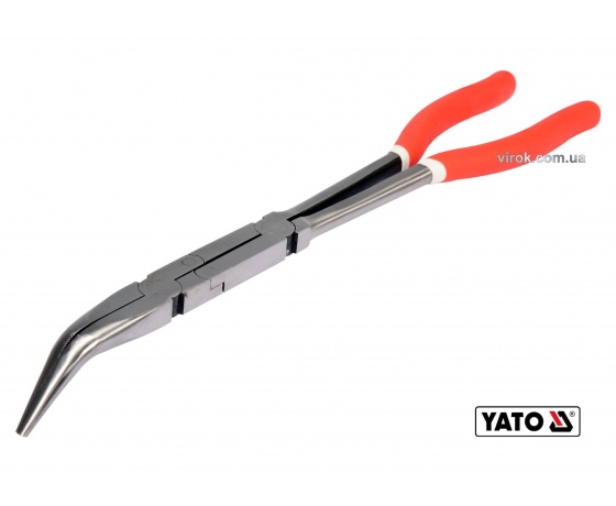 Фото 2 - Щипці вигнуті під 45° подовжені з 2 шарнірами YATO 330 мм HRC 50 Cr-V
