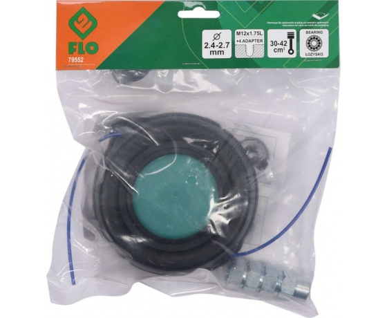 Фото 14 - Головка для кріплення жилки до газонокосарок FLO: Ø=2,4- 2,7 мм, 5 адаптерів, Ø= 123 мм, h= 70 мм