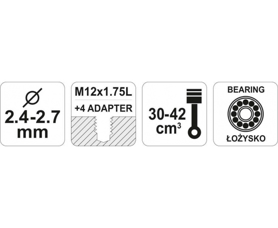 Фото 15 - Головка для кріплення жилки до газонокосарок FLO: Ø=2,4- 2,7 мм, 5 адаптерів, Ø= 123 мм, h= 70 мм